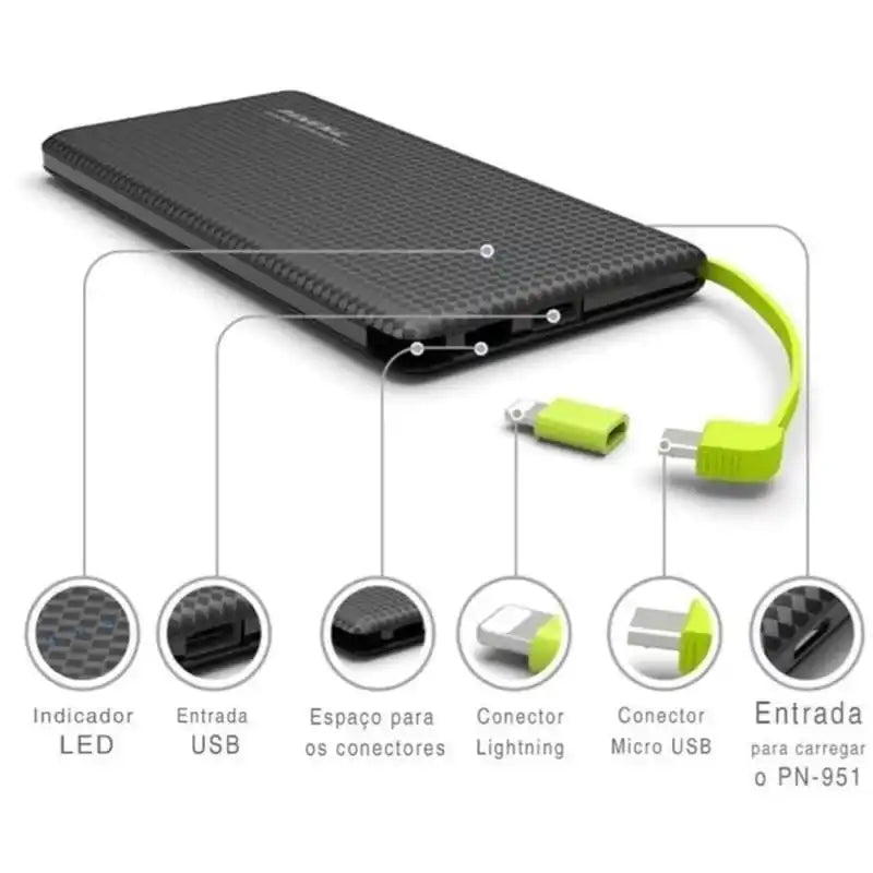 Cargador portátil del banco del poder para la batería portátil de Pineng de V8/Lightning 10000Mah