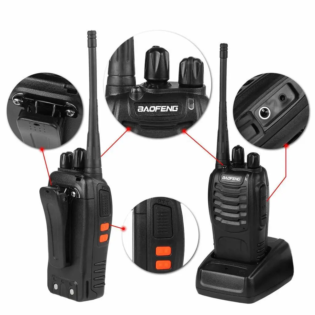 2 unids/lote Baofeng BF-888S Walkie Talkie Radio bidireccional BF 888s UHF 400-470MHz 16CH walkie-talkie Radios transceptor