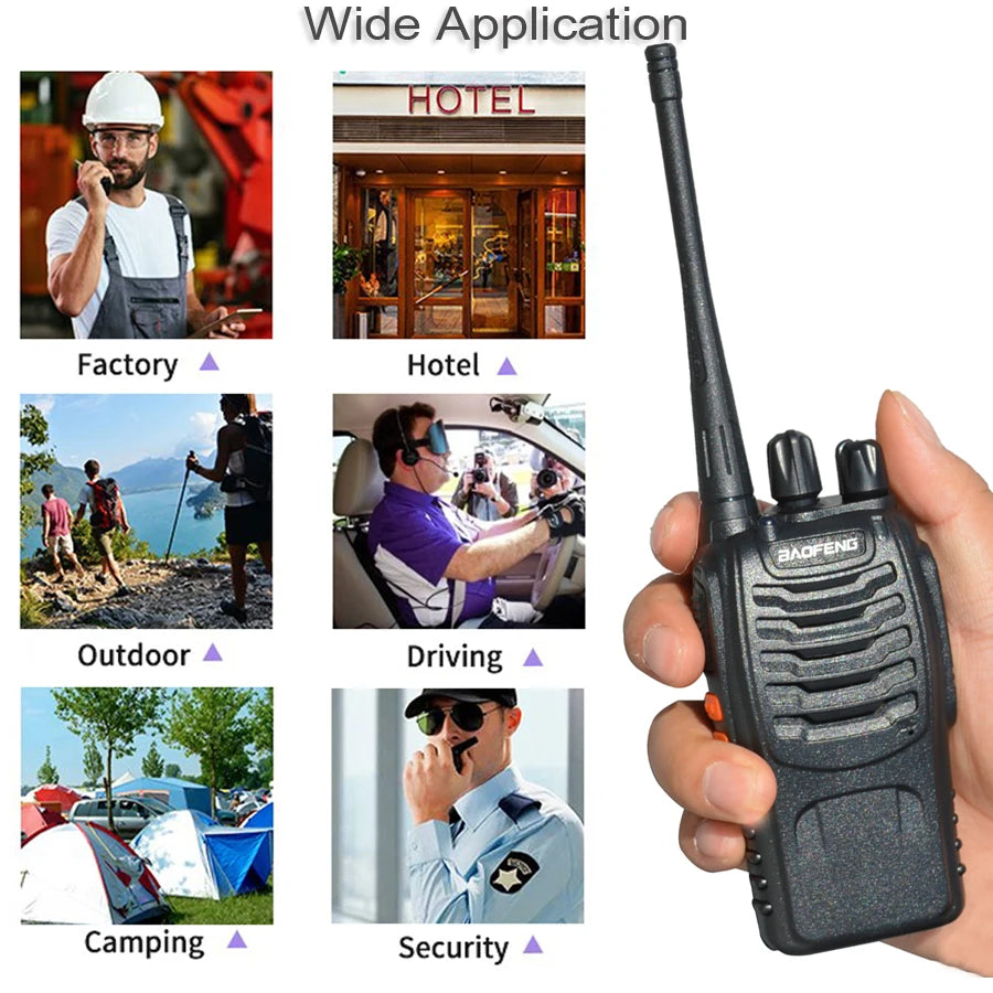 2 unids/lote Baofeng BF-888S Walkie Talkie Radio bidireccional BF 888s UHF 400-470MHz 16CH walkie-talkie Radios transceptor