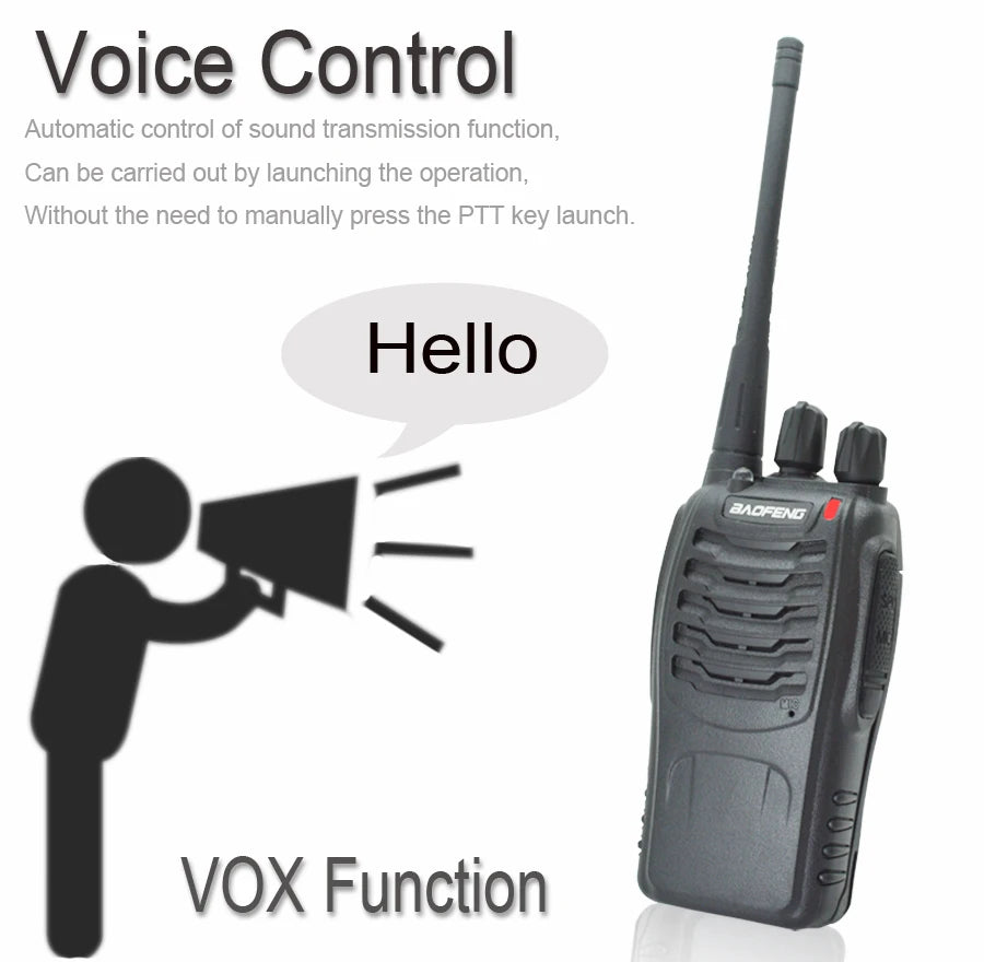 2 unids/lote Baofeng BF-888S Walkie Talkie Radio bidireccional BF 888s UHF 400-470MHz 16CH walkie-talkie Radios transceptor