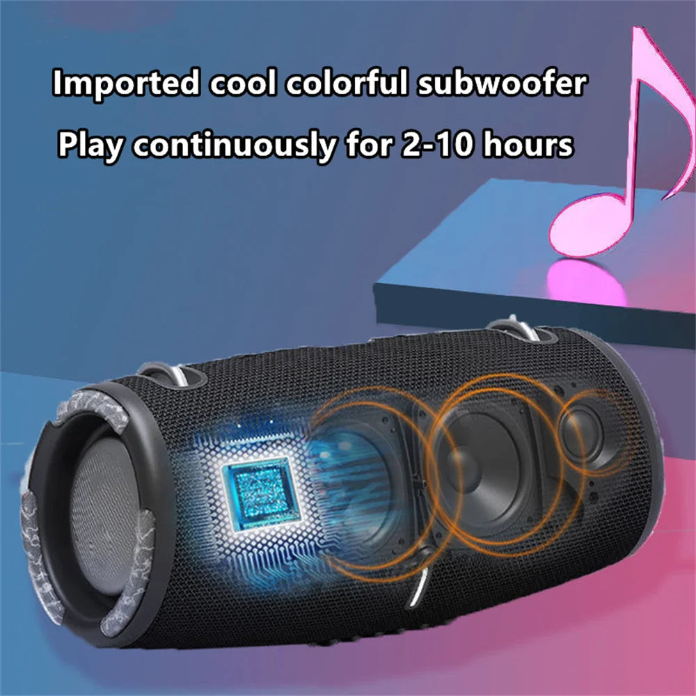 Altavoz portátil impermeable con Bluetooth de alta potencia, 100W, luz colorida RGB, Subwoofer Inalámbrico, estéreo envolvente 360, TWS, FM, Boom Box