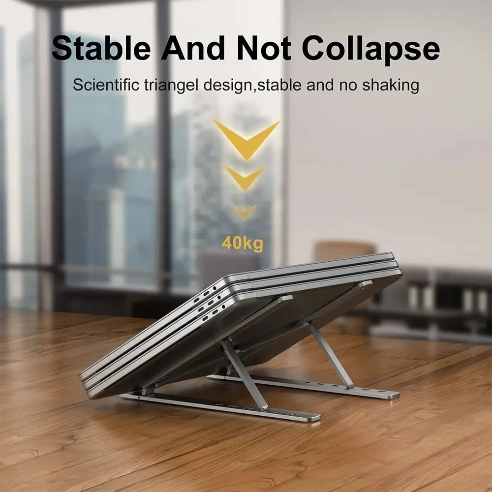 Soporte plegable para ordenador portátil, Base de soporte ajustable para portátil, soporte de aleación de aluminio para Macbook, accesorios para ordenador portátil