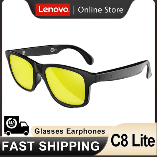 Nuevo Lenovo Lecoo C8 Lite gafas de sol auriculares Bluetooth 5,3 deportes al aire libre HiFi HD llamada gafas Anti azul conducción inalámbrica