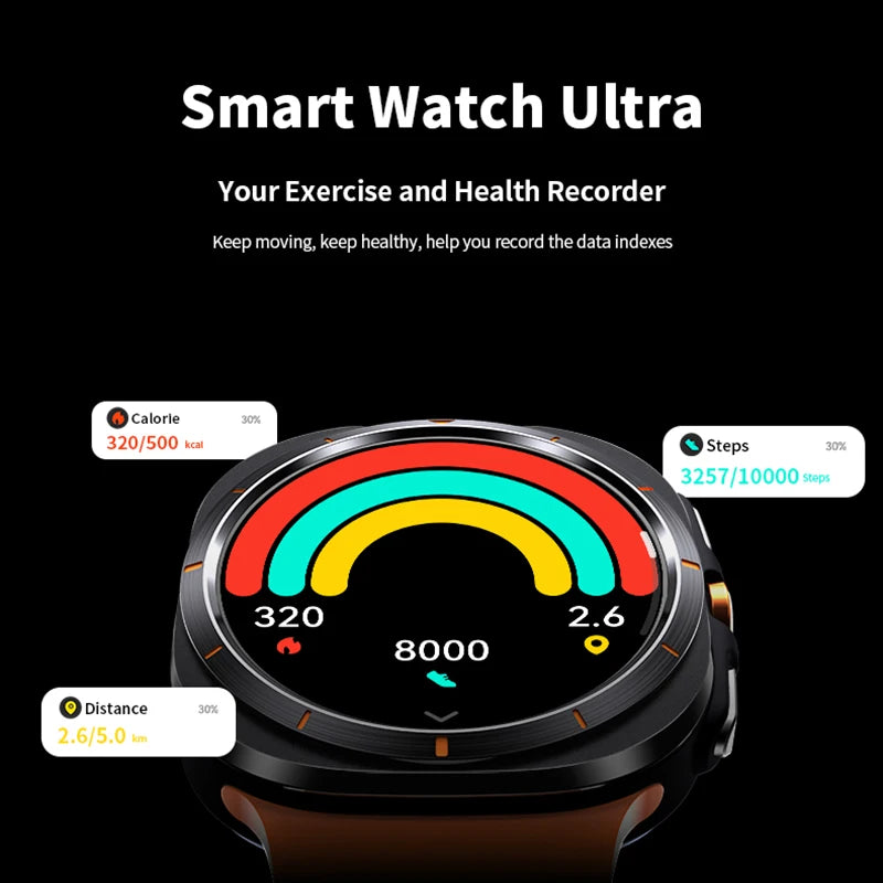 Para Samsung Galaxy Watch 7 Ultra GPS brújula reloj inteligente deportes al aire libre hombre AMOLED BT llamada IP68 Galaxy 6 reloj inteligente mejorado para hombres